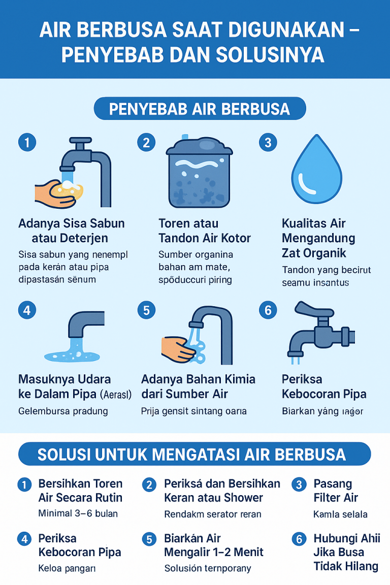 Air berbusa saat digunakan penyebab dan solusinya