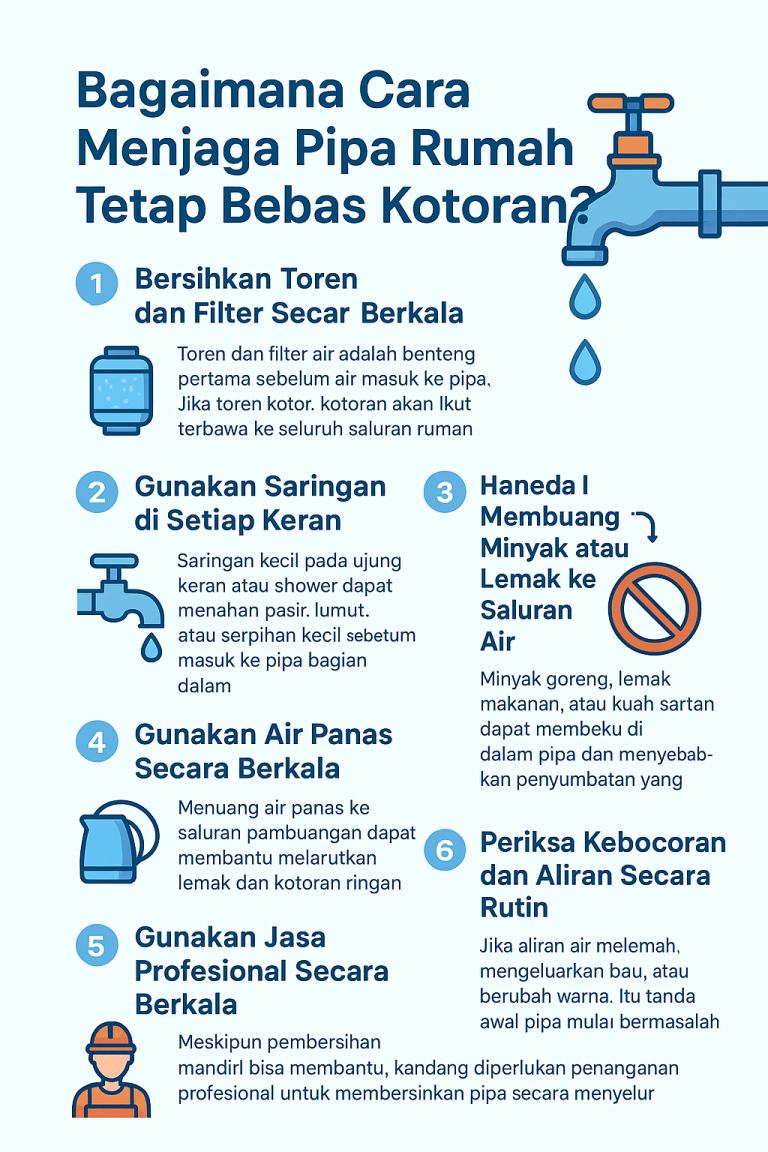 Bagaimana cara menjaga pipa rumah tetap bebas kotoran