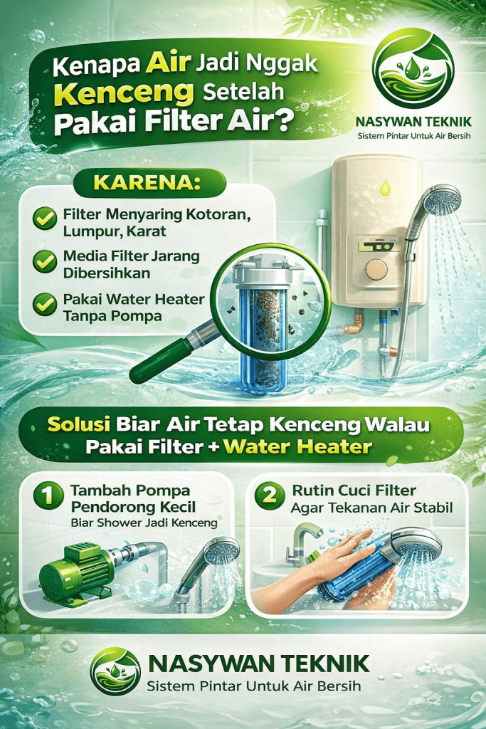 Kenapa air jadi nggak kenceng setelah pakai filter air