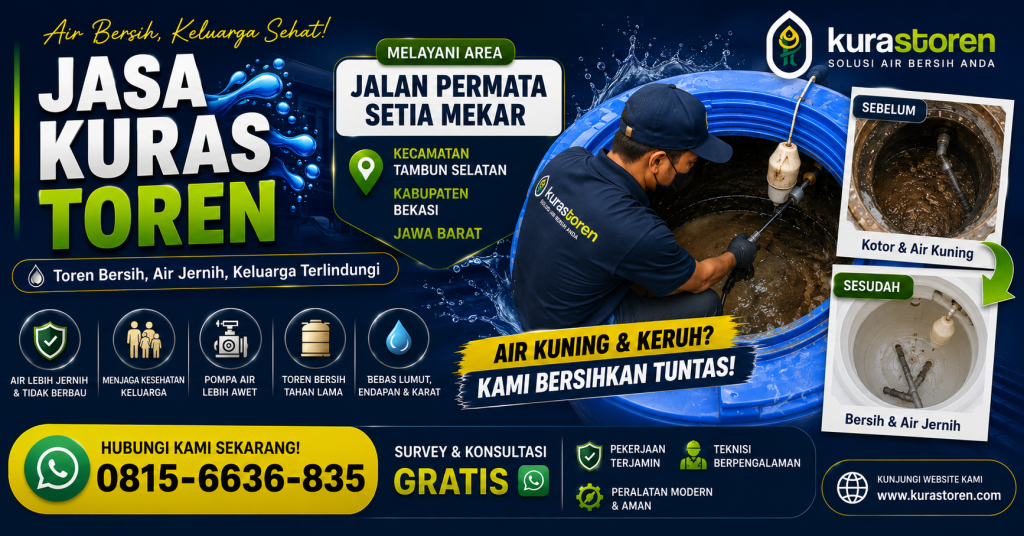 Jasa Kuras Toren Jalan Permata Setia Mekar Kecataman Tambun Selatan Kabupaten Bekasi Jawa Barat
