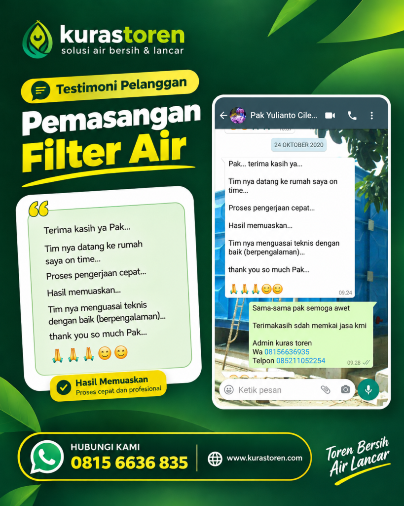 TESTIMONIAL PEMASANGAN FILTER AIR KEDUA