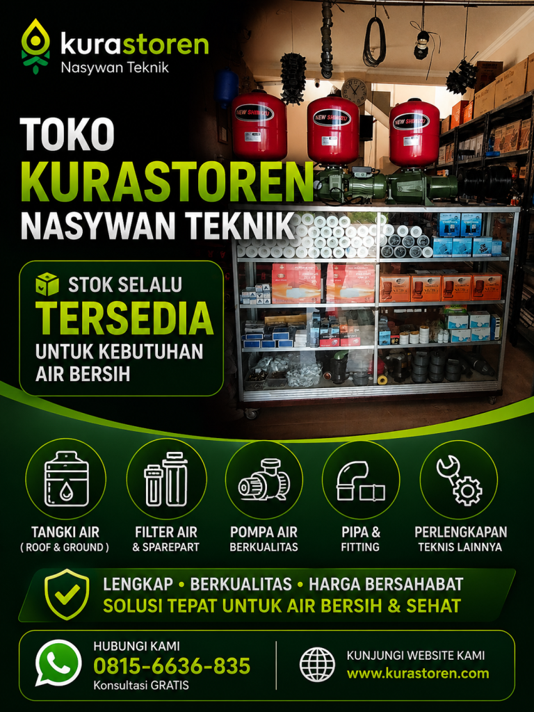 TOKO KURASTOREN NASYWAN TEKNIK SEDIA TANGKI AIR FILTER AIR POMPA AIR PIPA DAN KEBUTUHAN AIR BERSIH