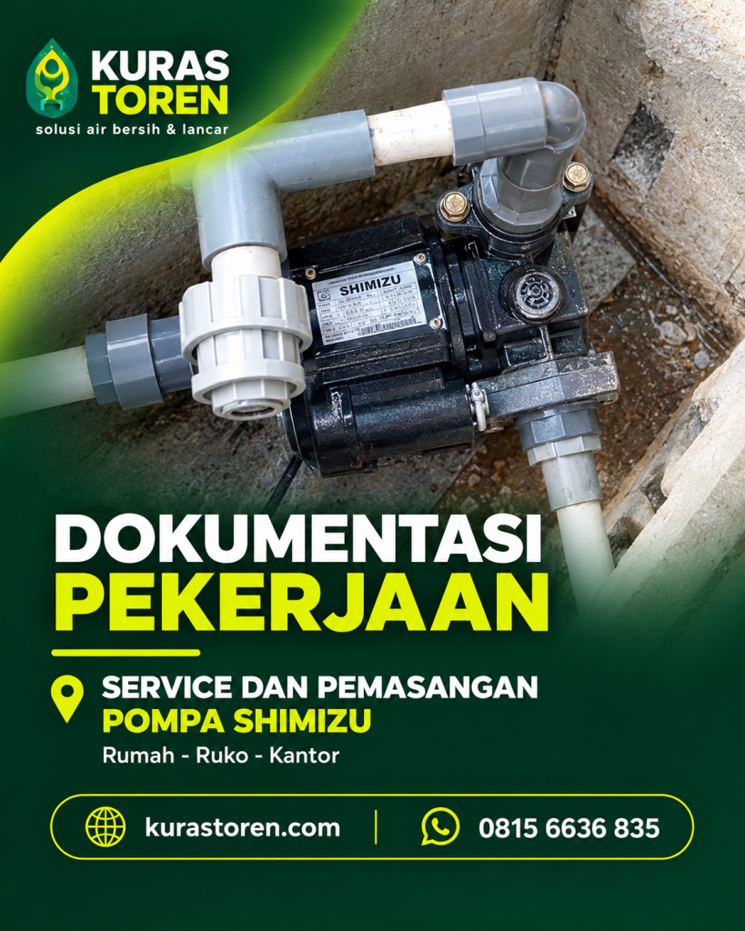 DOKUMENTASI PEKERJAAN PEMASANGAN POMPA AIR SHIMIZU