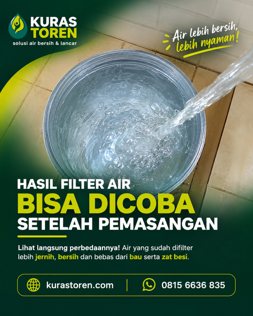 HASIL FILTER AIR BISA DI COBA SETELAH PEMASANGAN