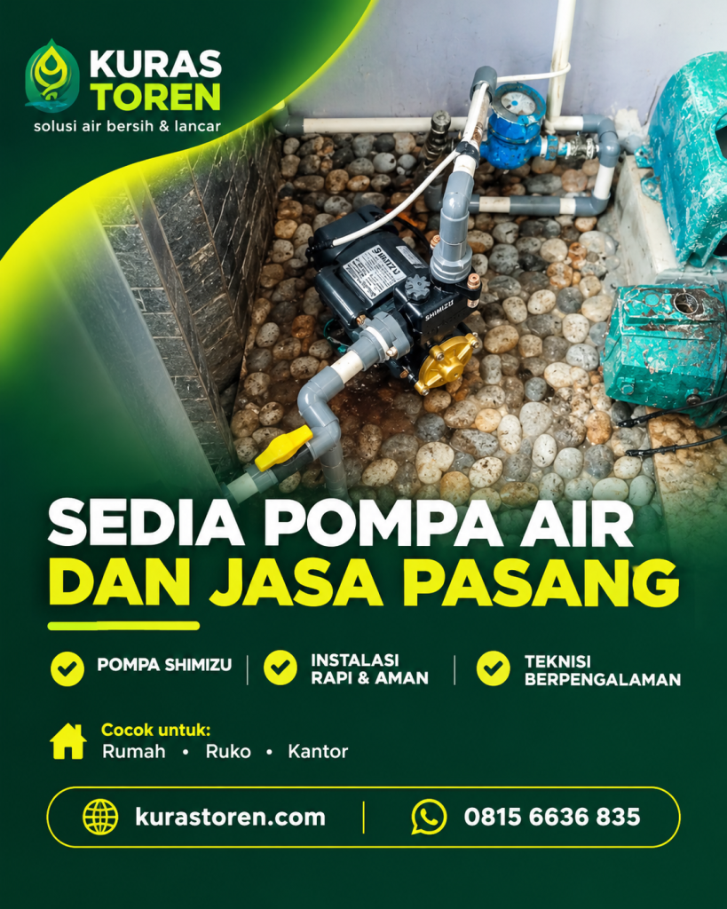 SEDIA POMPA AIR DAN JASA PASANG ATAU INSTALASI DI RUMAH DAN TOKO ANDA